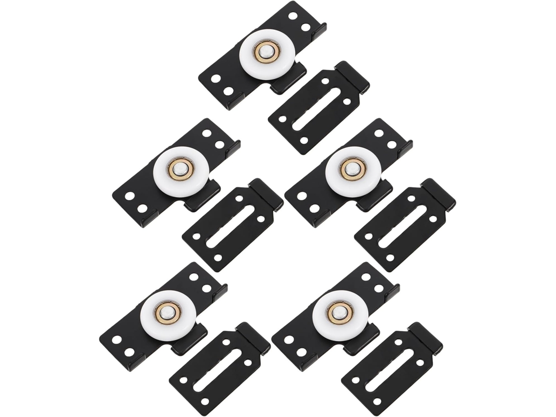Conjunto De 5 Rodízios Para Porta Deslizante Com Rolamentos Suaves E Acessórios