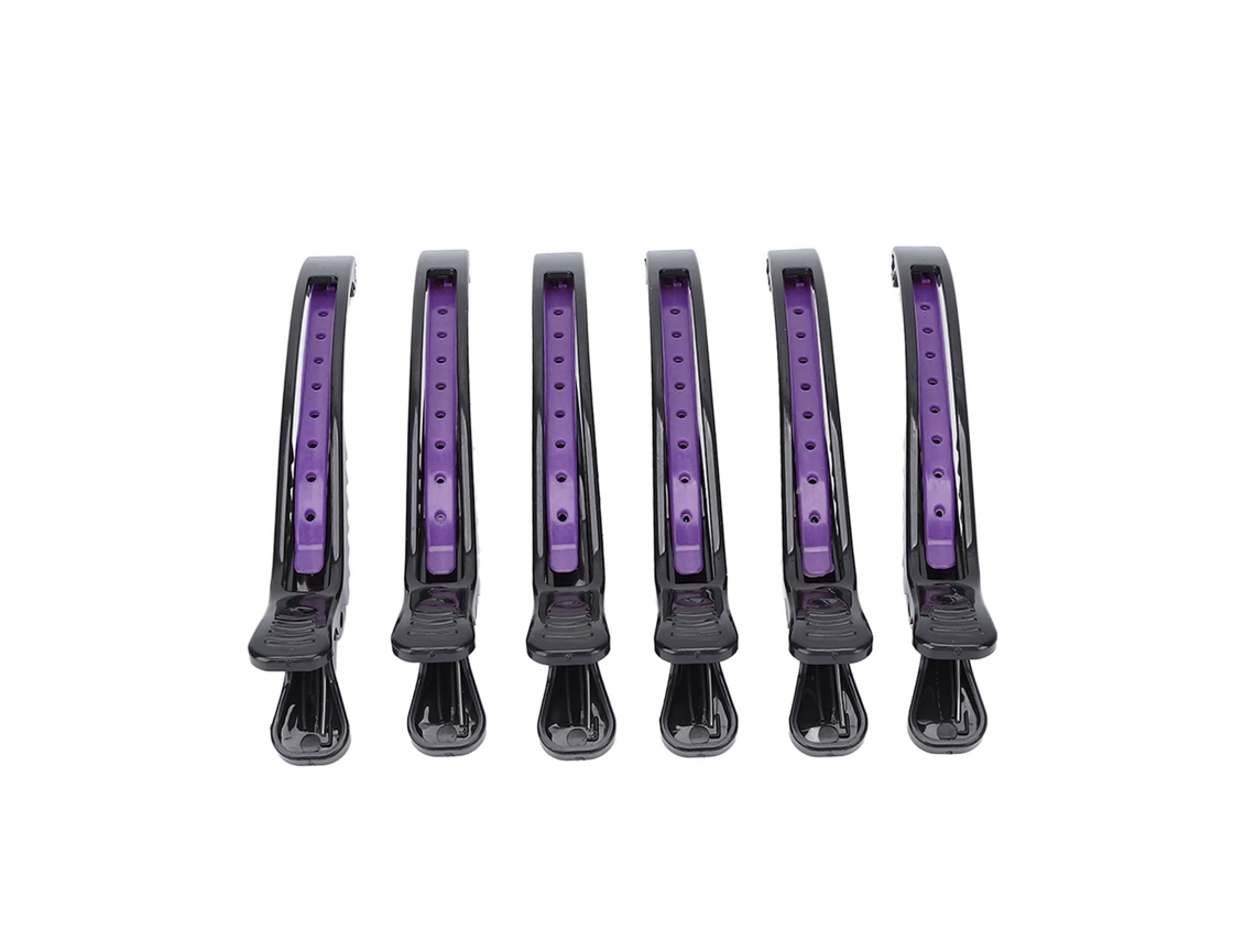 2026 6pcs Pinza de Pelo Profesional Portátil Set de Pinzas de Seccionado para Peluquería Hogar Y Salón (negro Morado)