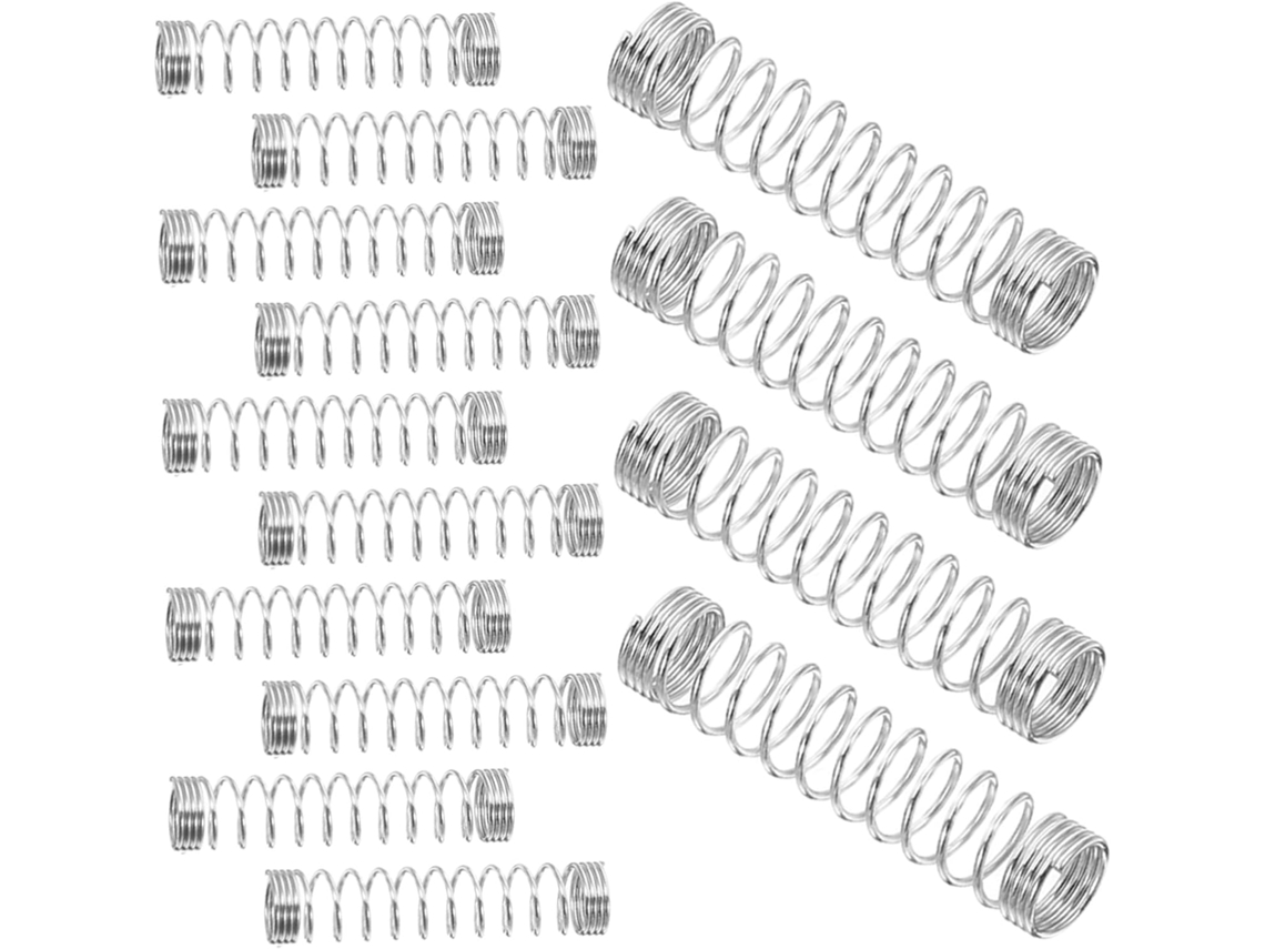 50 Molas De Compressão Metálicas Prateadas
