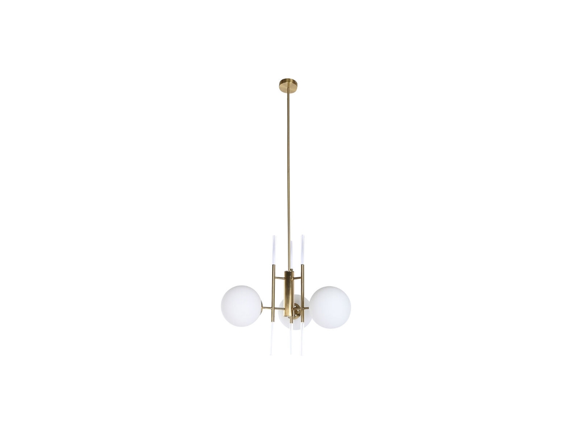 Candeeiro de Teto DKD HOME DECOR DKD Home Decor 64 x 64 x 64 cm Cristal Dourado Metal Branco 50 W