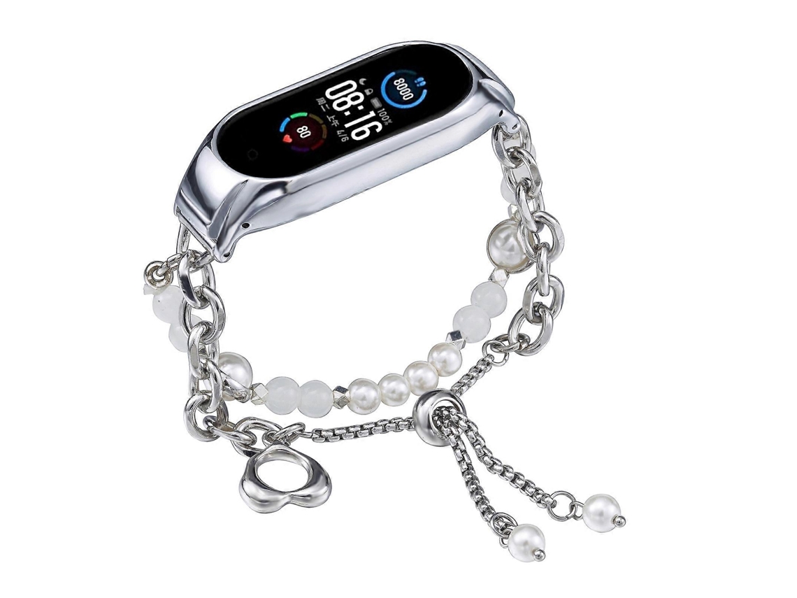 Pulseira De Relógio Em Ônix Com Contas De Cristal