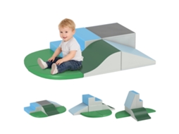 Conjunto De 6 Blocos De Espuma Para Crianças Blocos De Construção Brinquedo Educativo Infantil Para Escalar Multicor