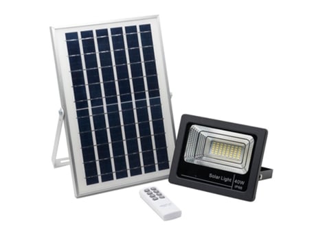 Refletor Led Solar 40W ELEDCO Luz Neutra 4000K Controle Remoto Autonomia 8-15 Horas