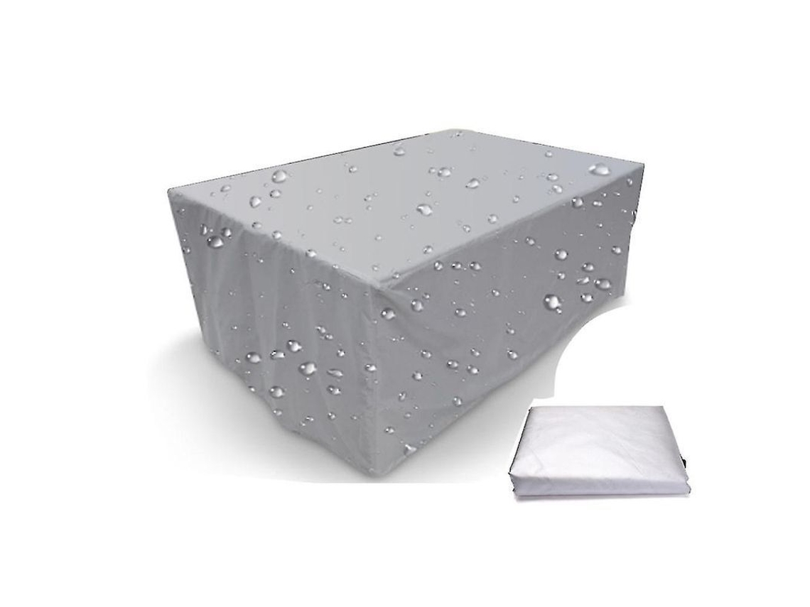 Capa para Conjunto de Móveis de Jardim Retangular com Revestimento de Pvc Resistente À Água Prata e Preto