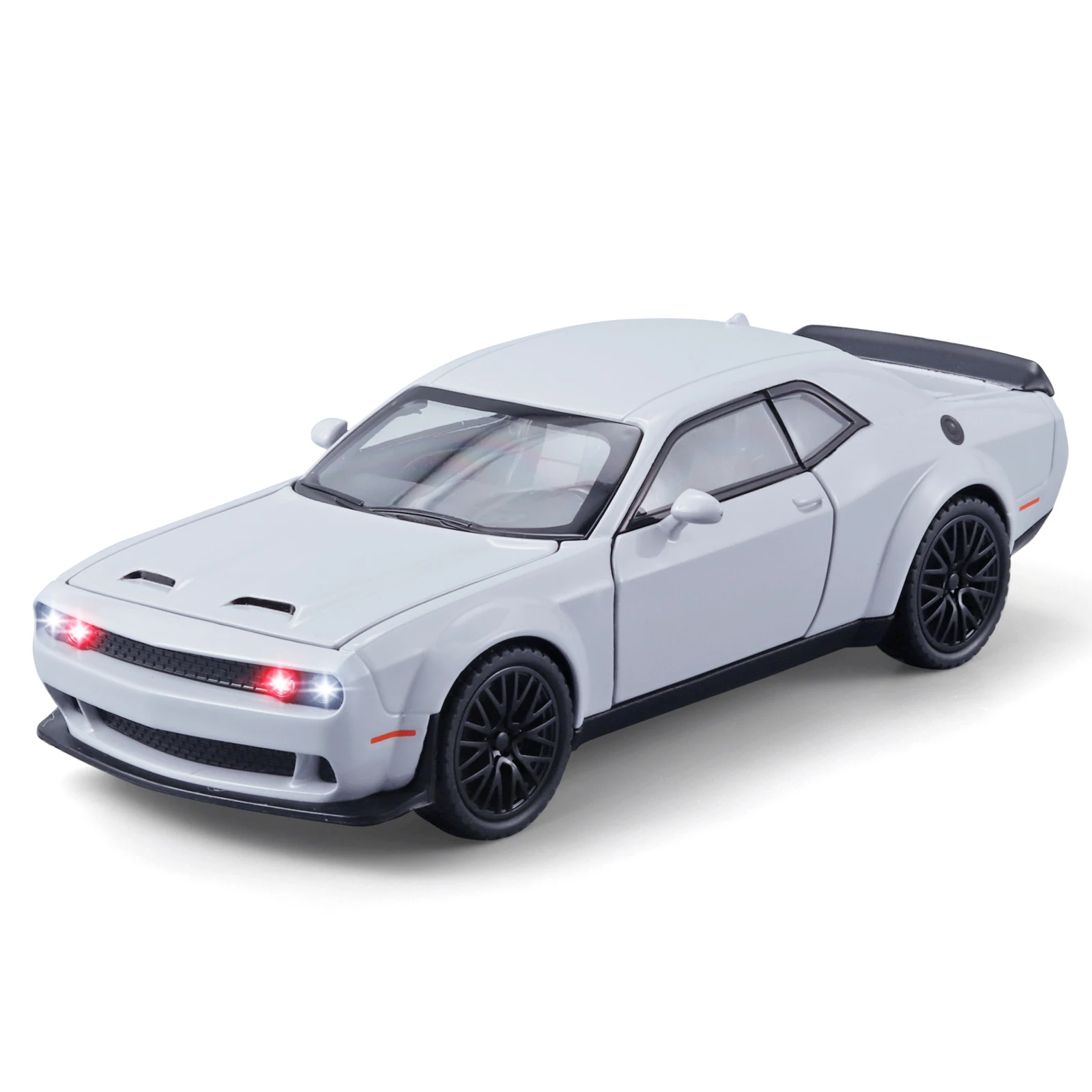 (cinza) Miniatura De Carro Esportivo Hellcat Redeye Em Escala 1/32, Feita Em Metal Fundido, Com Efeitos De Som E Luz.