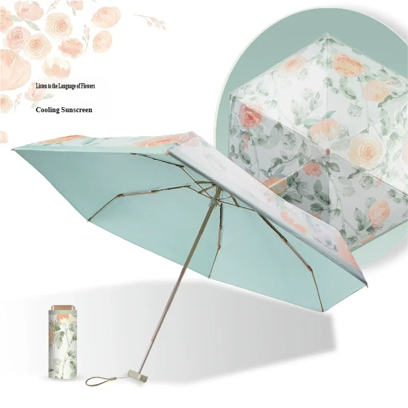 (estilo 2 6k) Guarda-sol Estampado Com Revestimento Colorido, Guarda-chuva De Papelão, Proteção Uv