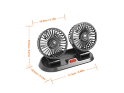 Ventilador De Carro Usb Com Duas Cabeças, 2 Velocidades, Rotativo, Plegável E Cabo De 130cm Para Painel Ou Mesa