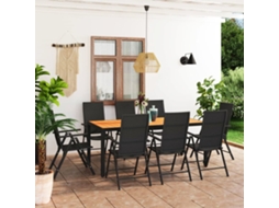 Pcs Conjunto De Jantar Para Jardim Preto E Castanho Dkd Home Decor