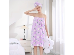 Kit: Roupão Estampado + Secador, Toalha Envolvente Felpuda Coral, para Pós banho Confortável STELASPLEN
