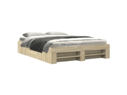 Estrutura de cama VIDAXL Marrom Madeira processada (160x200 cm)