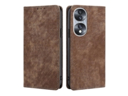 Capa De Celular For Honor 70 Com Proteção Rfid, Antirroubo E Revestimento Magnético Em Couro Escovado.