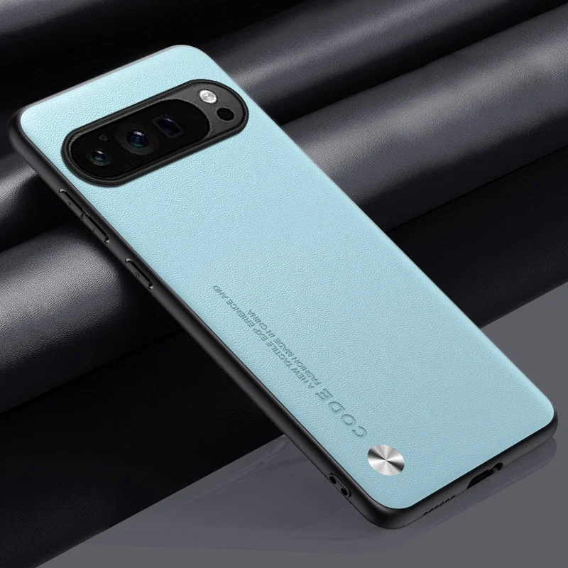 (azul-celeste, Google Pixel 8 Pro) Capa Flexível Ultrafina Com Textura De Couro Estilo Executivo Resistente A Impactos E Com Toque Agradável