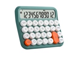 Calculadora de 12 Dígitos com Tela Lcd Grande e Botões Grandes, Interruptor Mecânico Padrão, para Escritório, Escola e Lar, Cor Verde Oliva
