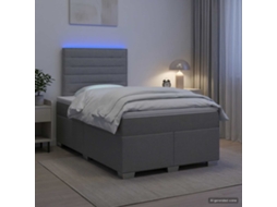 Vidaxl Cama Box Spring Com Colchão Cinzento-claro 120 X 200 Cm Tecido