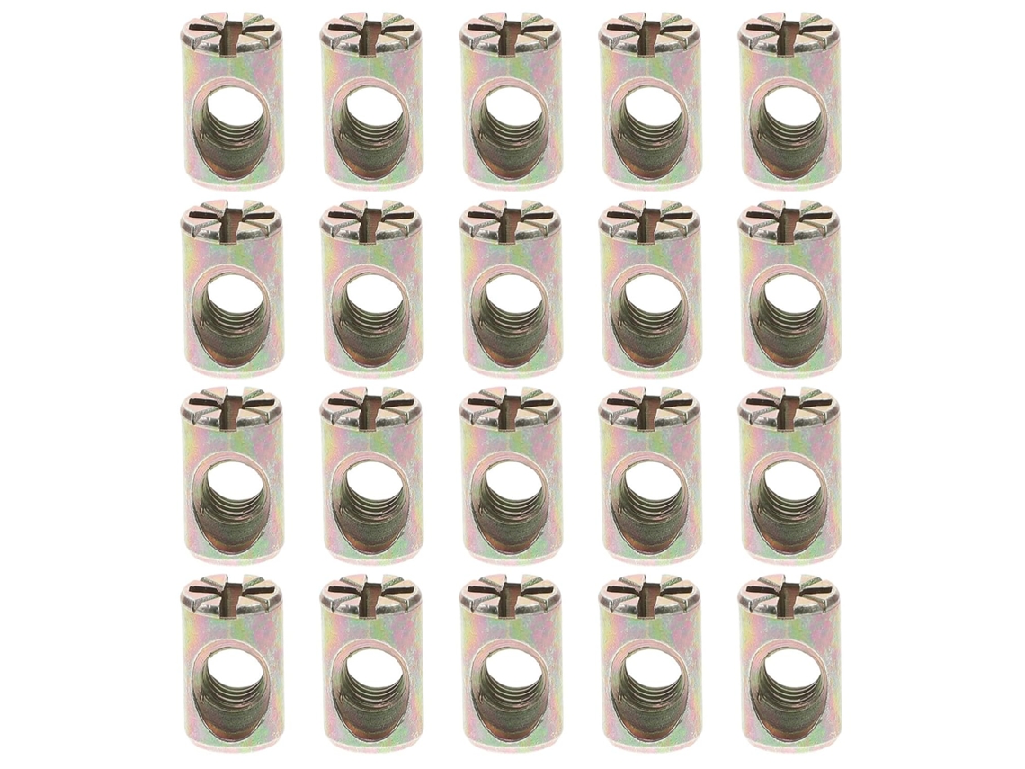 Porcas Cilíndricas Ranhuradas Prateadas M6x15mm 20 Unidades Melhor Fixação Para Móveis Liga De Zinco Ideais Montagem