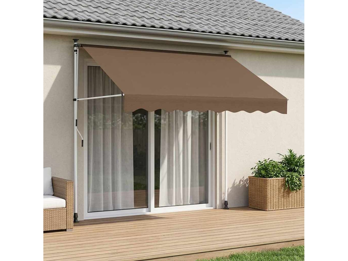Vidaxl Toldo Retrátil Manual Cinzento-acastanhado 100 Cm