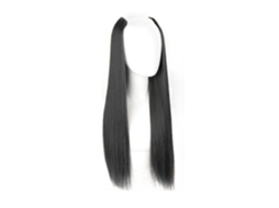 Pieza De Extensión De Cabelo Sintético Para Mulher Universal 45cm Preto, Volume E Comprimento Imediatos, Invisível E Fácil De Usar