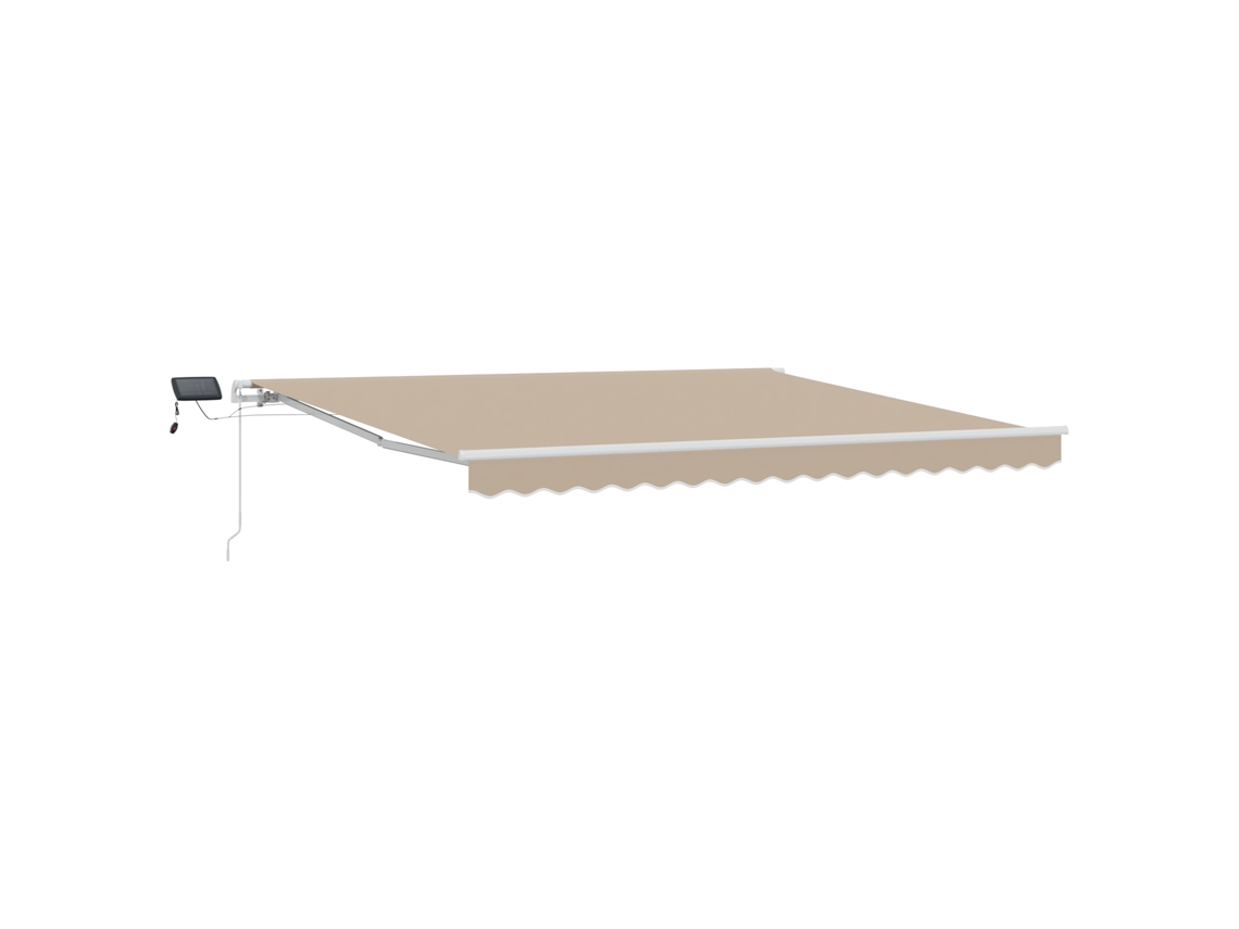 Conjunto 1 Toldo Retrátil Vidaxl Bege Tecido (400 × 300 Cm)