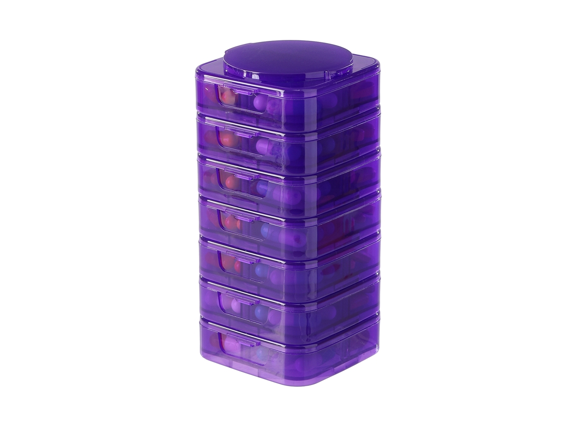 Organizador Semanal De Comprimidos Eifson 7 Dias Empilhável Desmontável Sem Bpa (roxo)