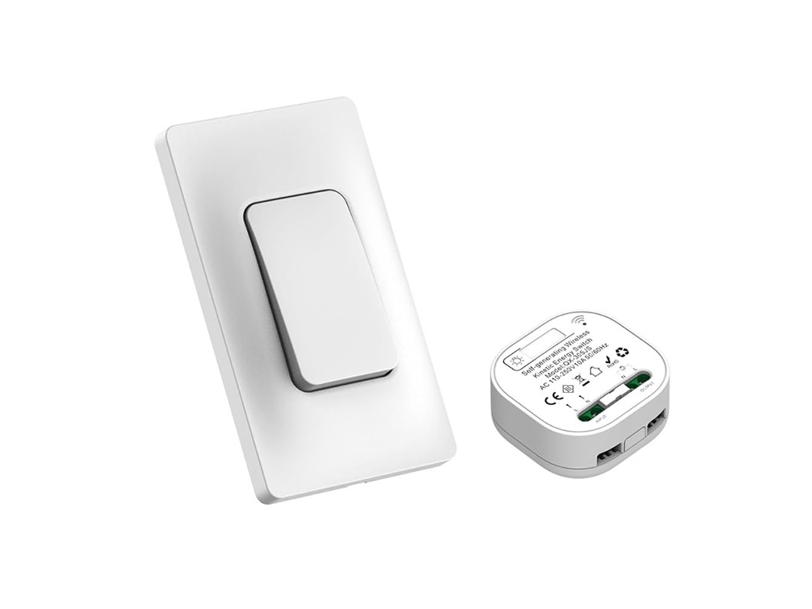 Kit De Interruptor Luz Sem Fio Autoalimentado E Receptor, Controle Remoto Para Interruptor De Parede