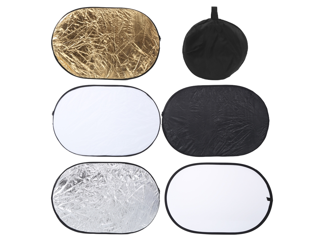 Refletor 5 em 1 dobrável de 60x90cm com bolsa portátil para fotografia LAXISCREED