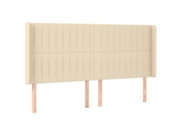 Cabeceira de cama VIDAXL Creme Tecido (163x16x118/128 cm)
