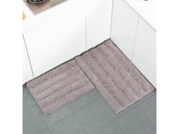 Tapetes de Banho Antiderrapantes Absorventes de Secagem Rápida para Decoração de Banheiro Cinza Raso EVELTEK 51x81cm