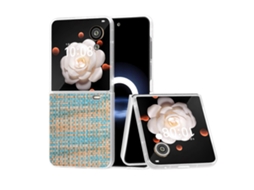 Capa De Celular Em Pu Com Textura Quadriculada E Moldura Translúcida Fosca Para Honor Magic V Flip