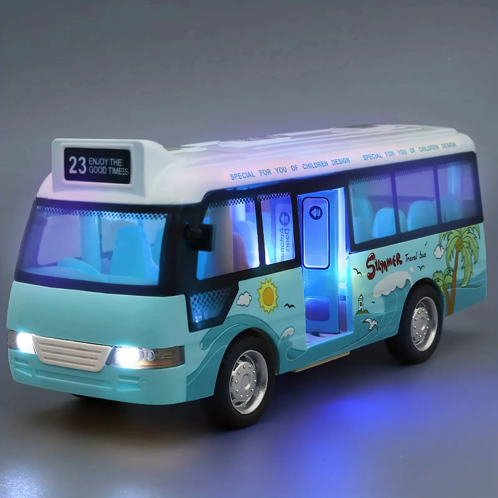 (azul) Ônibus Urbano Infantil Interativo Com Luzes E Efeitos Sonoros.