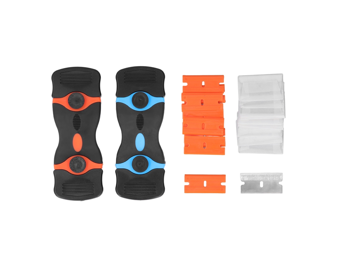 Ferramenta De Raspagem Com Lâminas De Lâmina 22 Peças Limpeza Multiuso Grip De 2 Canais Azul Laranja