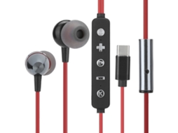 Fones de ouvido Brilvibera com placa de som totalmente digital, entrada USB-C, fones de ouvido intra-auriculares estéreo com fio.
