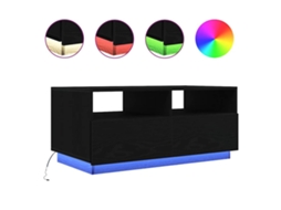 Gabinete para Lavatório com Luzes LED Carvalho Preto 90x50x40 Cm MAISON EXCLUSIVE