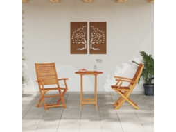 Vidaxl Conjunto Bistro Dobrável 3 Unid. Castanho