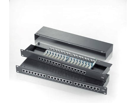 Painel de Conexão ROLINE Cat.5e 19' Patch Panel, 24 Ports, STP black