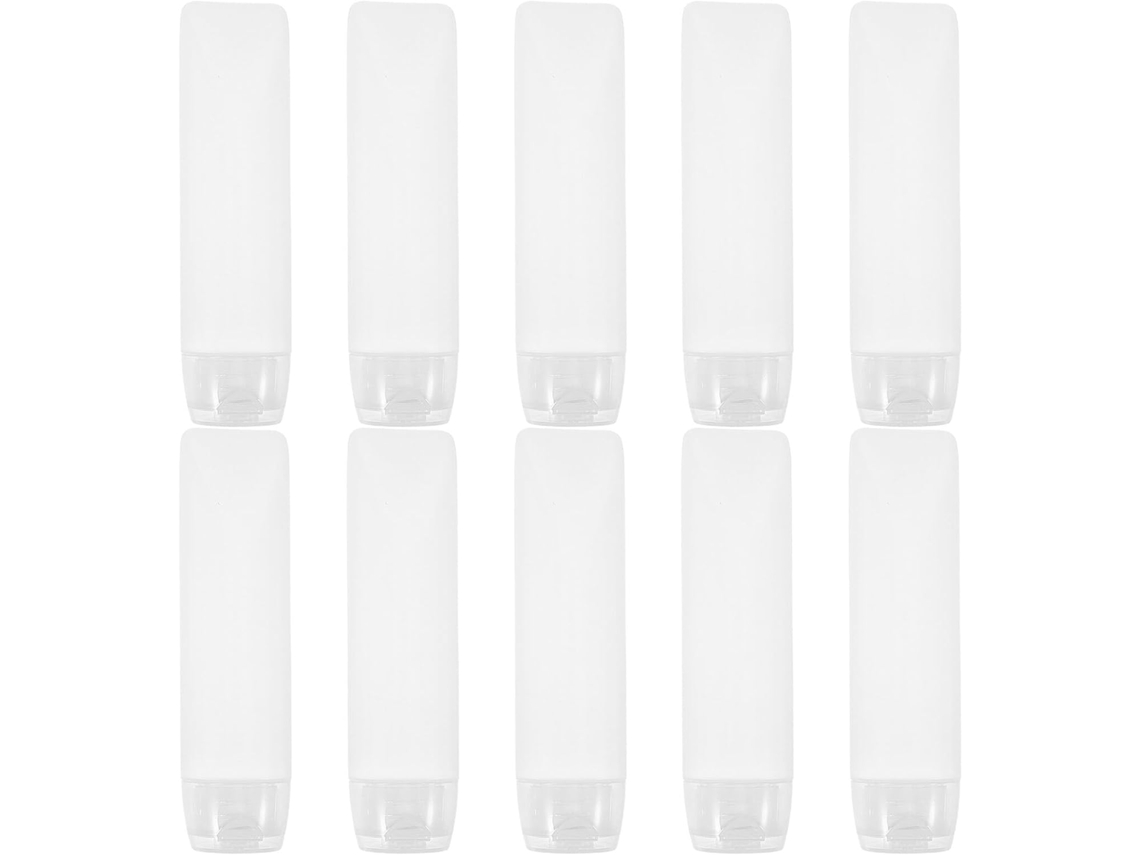 Nuobesty 10 Unidades De Tubos De Plástico Flexíveis, Vazios E Recarregáveis, Para Viagem, Para Shampoo.