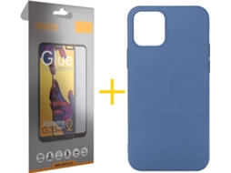 Kit Capa e Película Vidro Full 1X  iPhone 11 Pro Accetel Silicone Azul