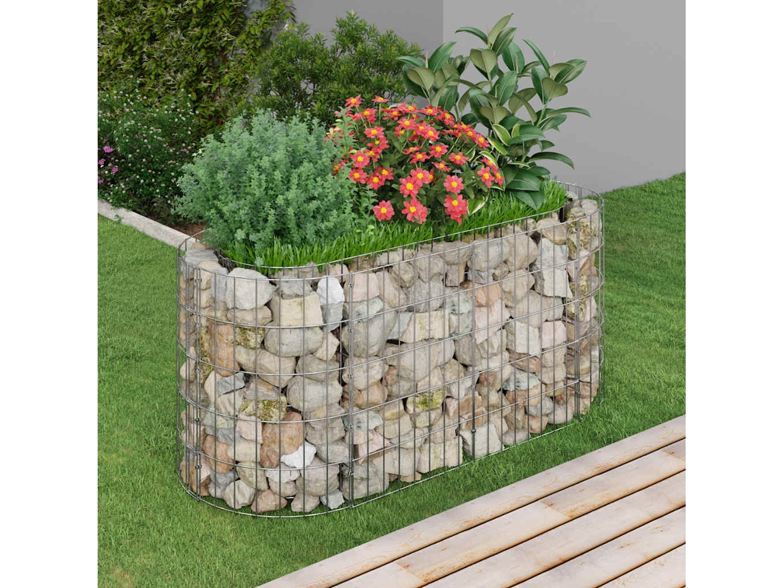 Vidaxl Canteiro Elevado/cesto Gabião 120x50x50 Cm Ferro Galvanizado