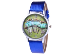 Reloj Fashion Zhoulianfa F-423x Cuero Patrón Cocodrilo Azul De Mujer Quartz
