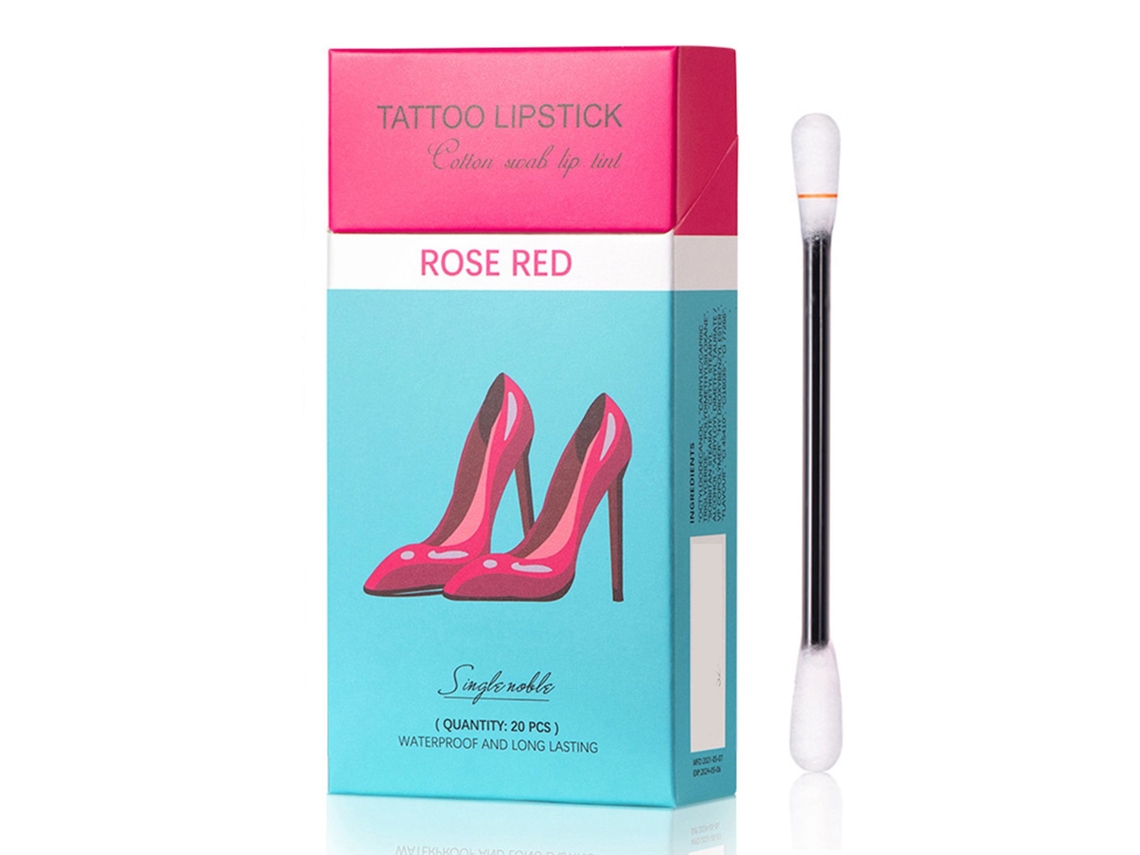 20 Pcs Cotonetes Labial Tinta Tatuaje Lápiz Labial Impermeable Duradero No Adhiere A Vasos Portátil Maquillaje Labial