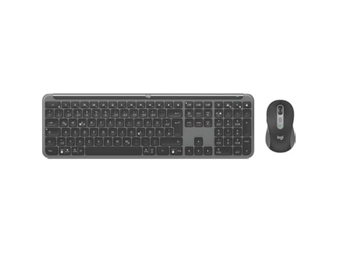 Conjunto Teclado E Rato Logitech Mk950 Sem Fios Qwertz Grafite