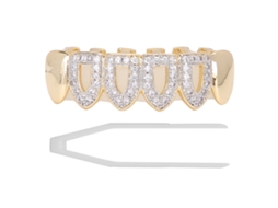 KOFIHETY Joia Para Dentes Placada, Braces Com Desenho Oco Em Duas Cores, Metal, Decoração Para Festa De Halloween