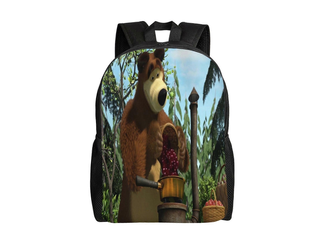 Mochila De Estudante Masha E O Urso, Leve E Durável, À Prova Dágua E Com Alça De Ombro Ajustável. J1351 Olysi Shop