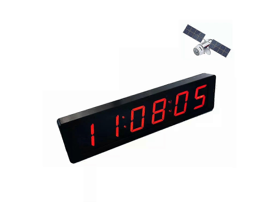 6-bit Led Digital Clock With Gps Beidou Auto Time Sync, Second Display, Alarm, Temperature, Auto Brightness, Type-c Powerred
