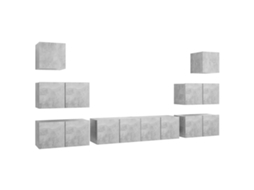 Tv Cabinet Set, Tv Cabinet Sets Vidaxl Cinzeto Madeira Processada (n/a)