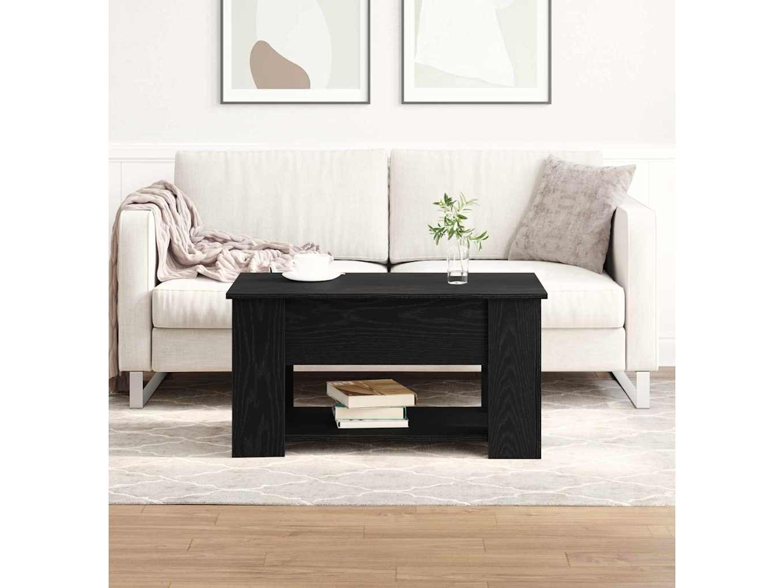 Vidaxl Mesa De Centro Carvalho Preto 79 X 49 X 41 Cm