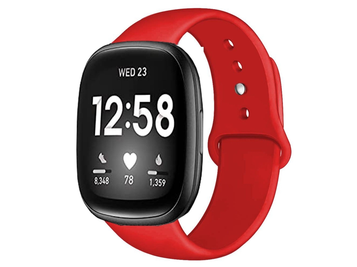 Bracelete Silicone Líquido para Fitbit by Google Versa 3 Vermelho