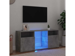 Vidaxl Móvel De Tv Com Luzes Led 120x30x50 Cm Cinzento Cimento