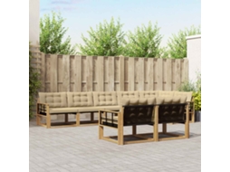 Vidaxl Conjunto De Sofás Para Exterior 8 Pcs Branco E Bege