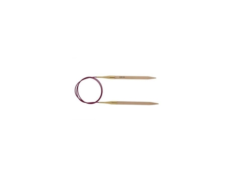 Aiguilles Circulares Fixas Knit Pro Basix Birch 80cm N°6 Madeira Natural