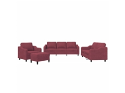 Sofa Set, Sofa Sets Vidaxl Vermelho Tecido (n/a)